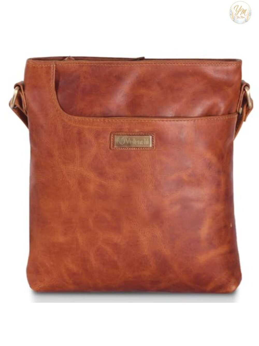 Genuine Leather Crossbody Bag with Adjustable Strap